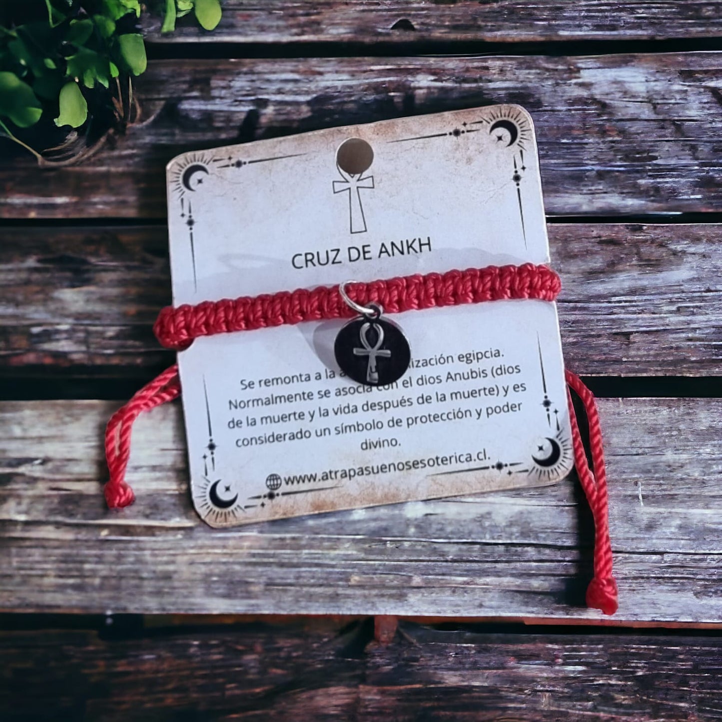 Pulsera roja cruz de Ankh