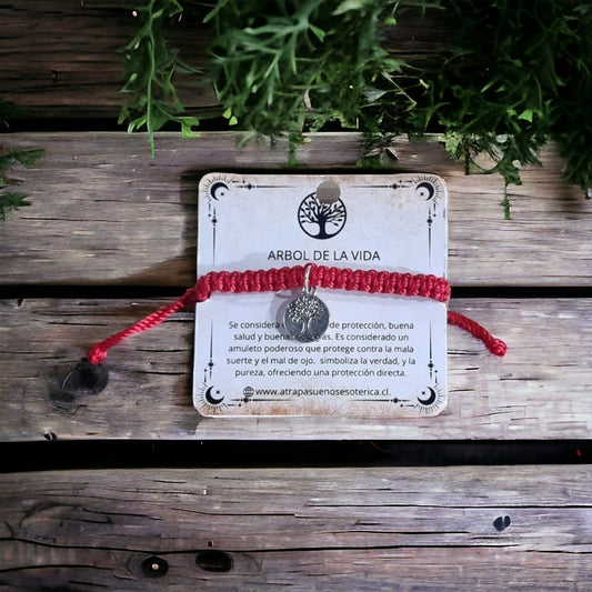 Pulsera roja árbol de la vida