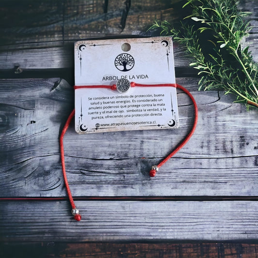 Pulsera roja árbol de la vida