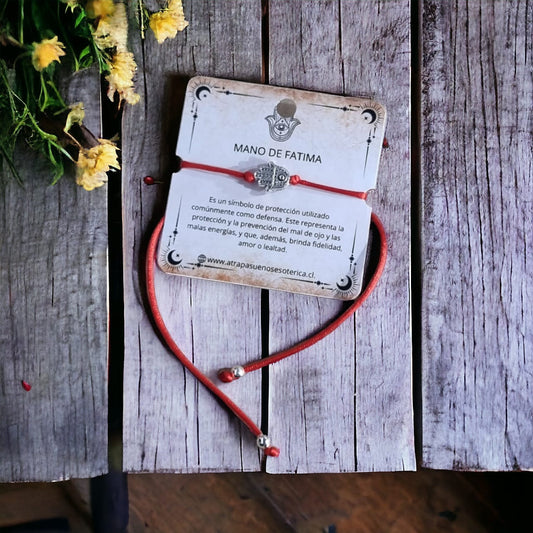 Pulsera roja mano de Fátima