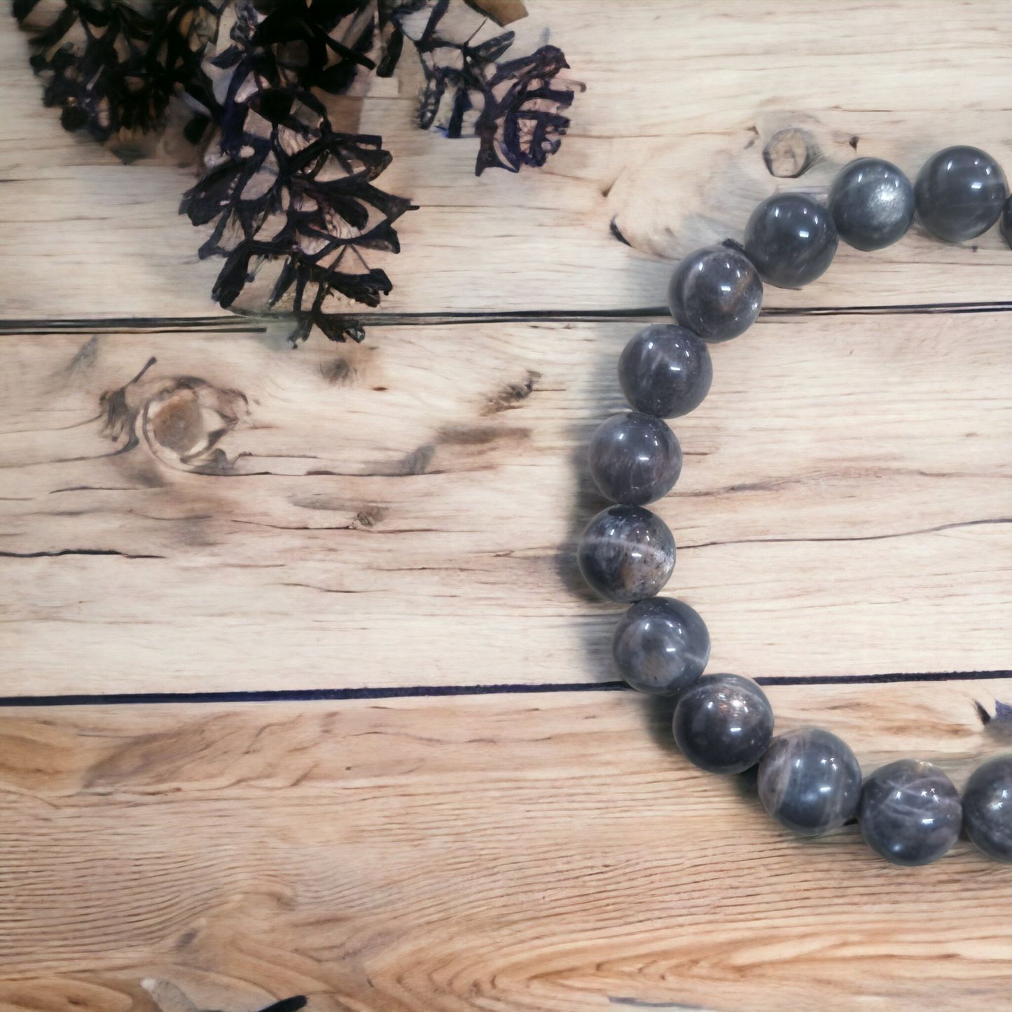 Pulsera piedra luna negra